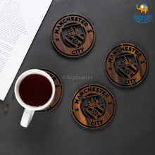 Load image into Gallery viewer, Laser Cut Manchester City Wooden Coasters - Set of 4
